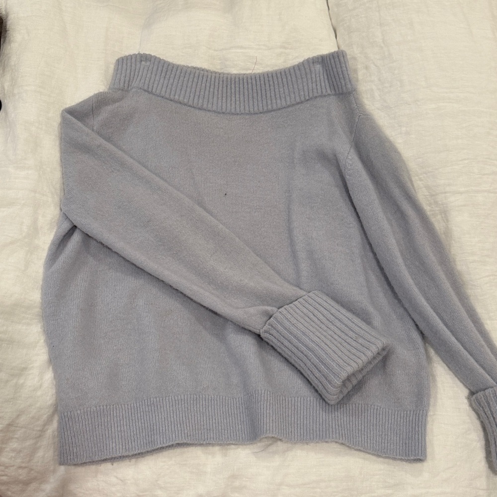 Club Monaco Soft Light Blue off the shoulder Sweater